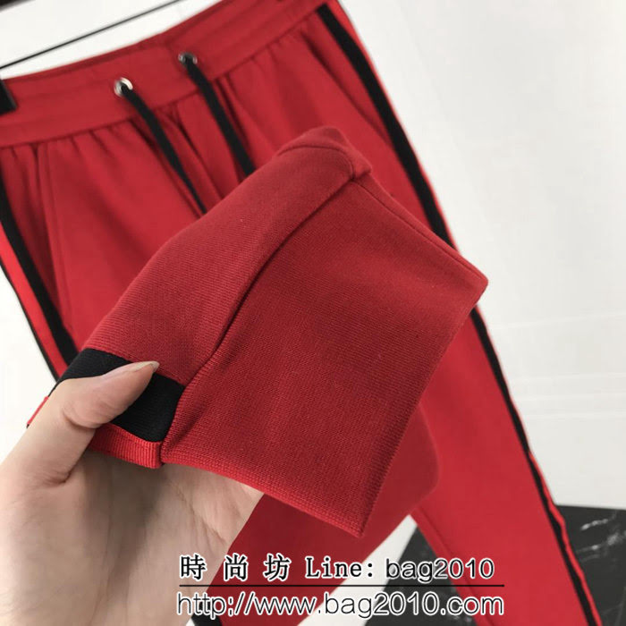BALENCIAGA巴黎世家 18ss秋冬新款 字母小logo 純棉男款休閒褲 紅色 ydi1256